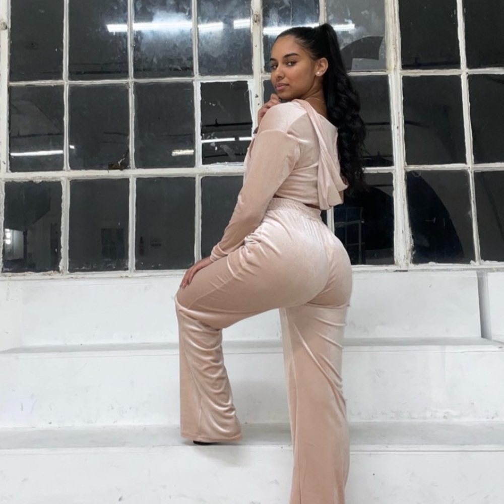 Pink Velvet 3 Piece Sweatsuit